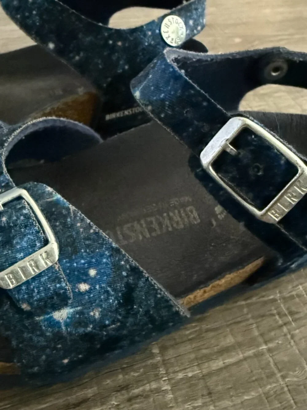 Birkenstock Rio Kids Sandals Blue Milky Way Galaxy Print EU 28 US 10